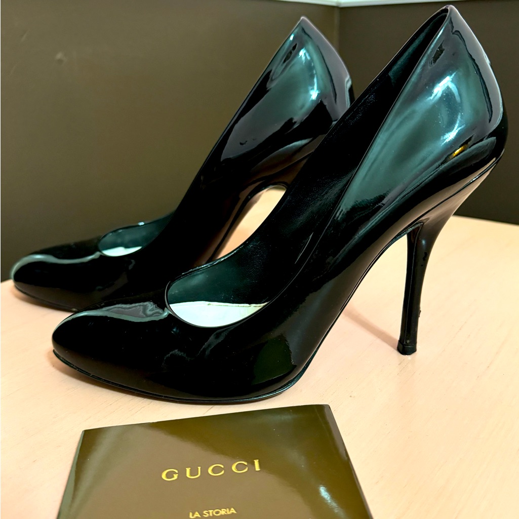 Gucci Vitello Vernice Soft Nero Size 6 1/2